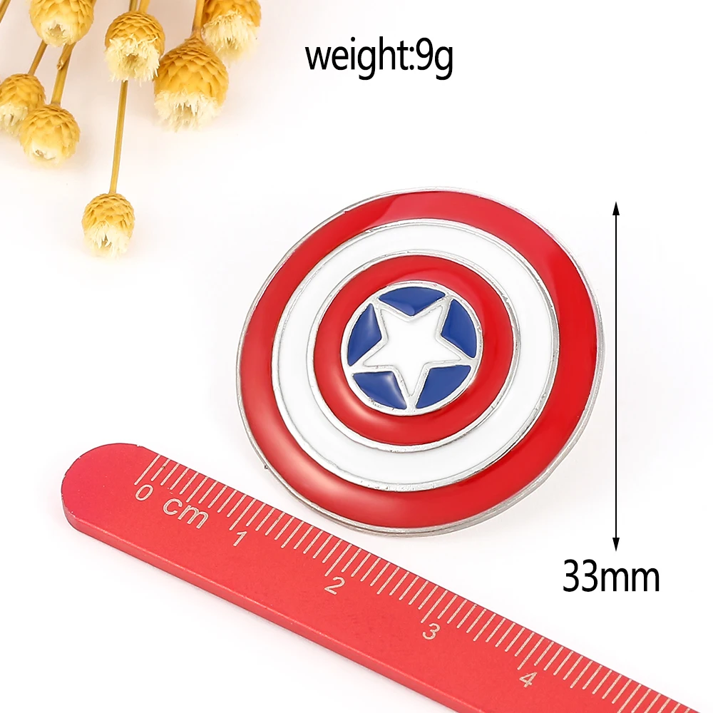 Pin Marvel Kapetan Amerika Osvetnici Superheroj Kapetan Amerika Štit Pin Na Rever Ikonu Broš za Žene Muška Jakna Pribor Slika 1