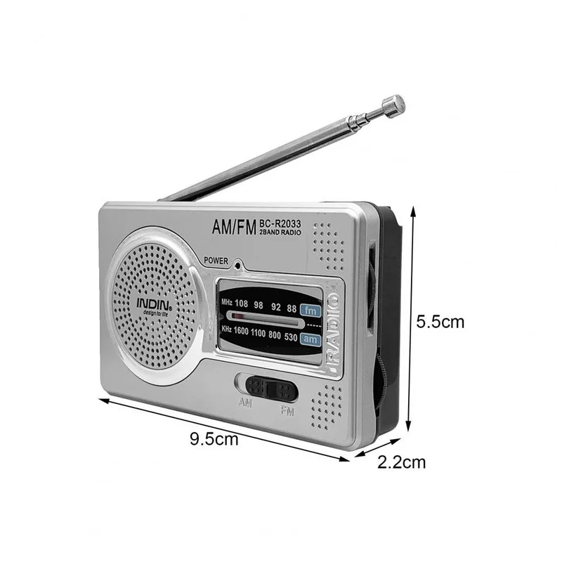 R2033 Džep Veličine Niska Potrošnja energije Ugrađeni Zvučnik Полнодиапазонный Mini-AM Radio FM Snimač za Kućne Pull-Antene Slika 1