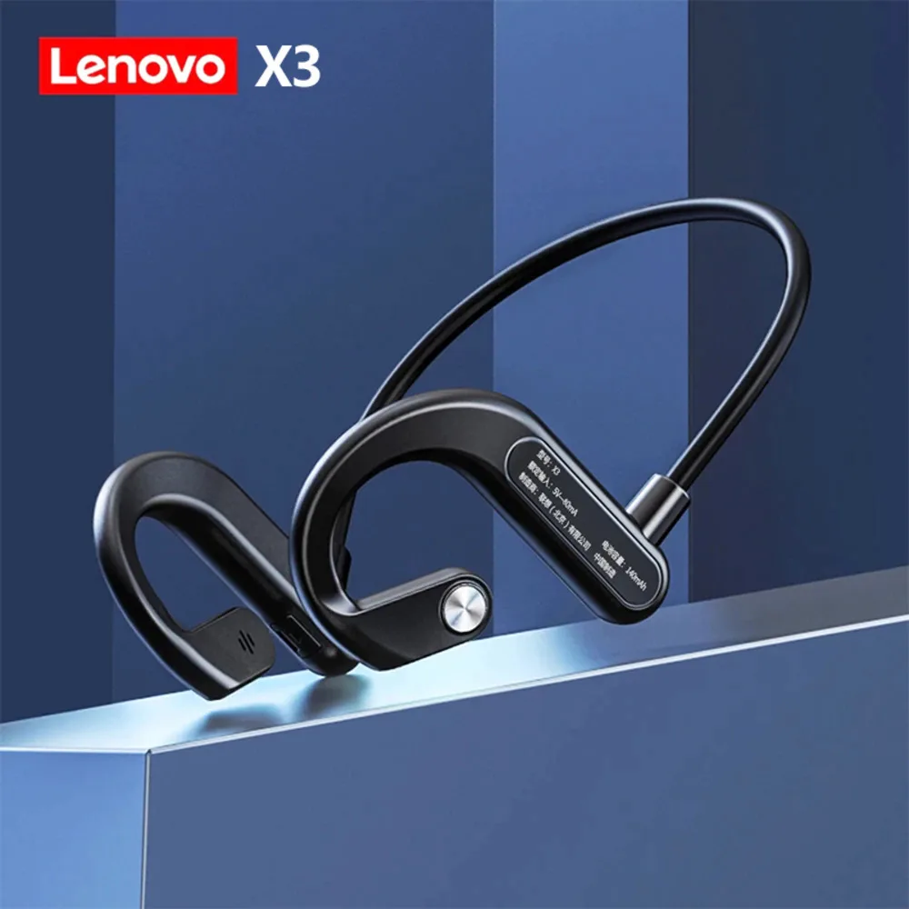 Slušalice tvrtke Lenovo Koštane Vodljivosti X3 X4 X5 X3 Pro Bluetooth Hi-Fi Uho kuka Bežične Slušalice s Mikrofonom Liner Vodootporna Slika 1