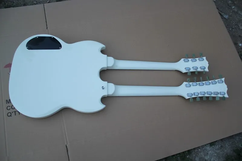 Tvornički izrađen po mjeri visokokvalitetna 12-струнная + 6-струнная električna gitara s dvostrukim low-cut bijela 1275 gitara 59 Slika 1