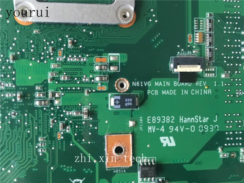yourui Izvorna matična ploča Za Laptop ASUS N61VG Matična ploča Laptopa REV 1.1 DDR3 Test u redu Slika 1