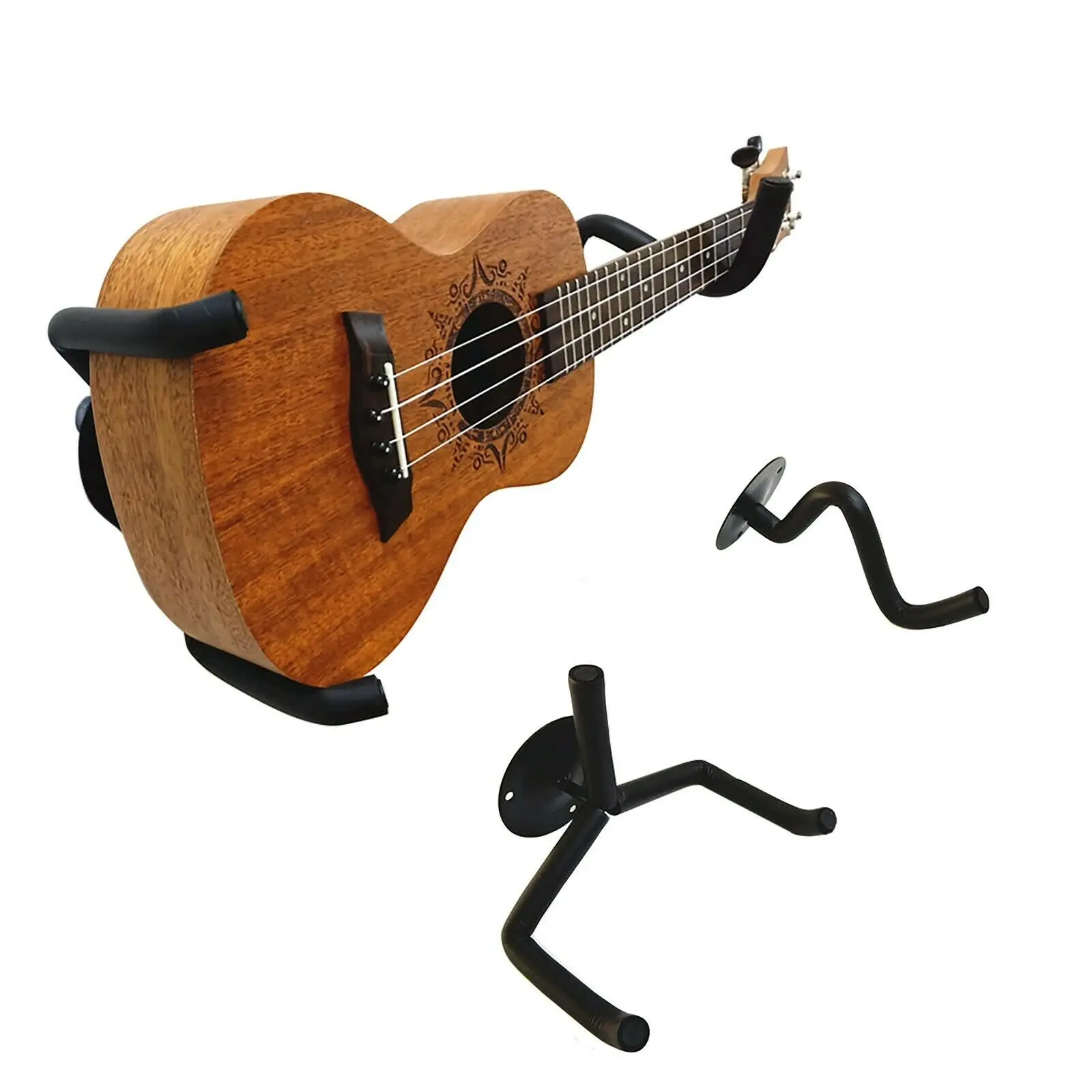 Zidne Vješalice za ukulele, Mandoline i bendžo, Držač za ukulele, Vodoravni kuka na dasci Slika 1