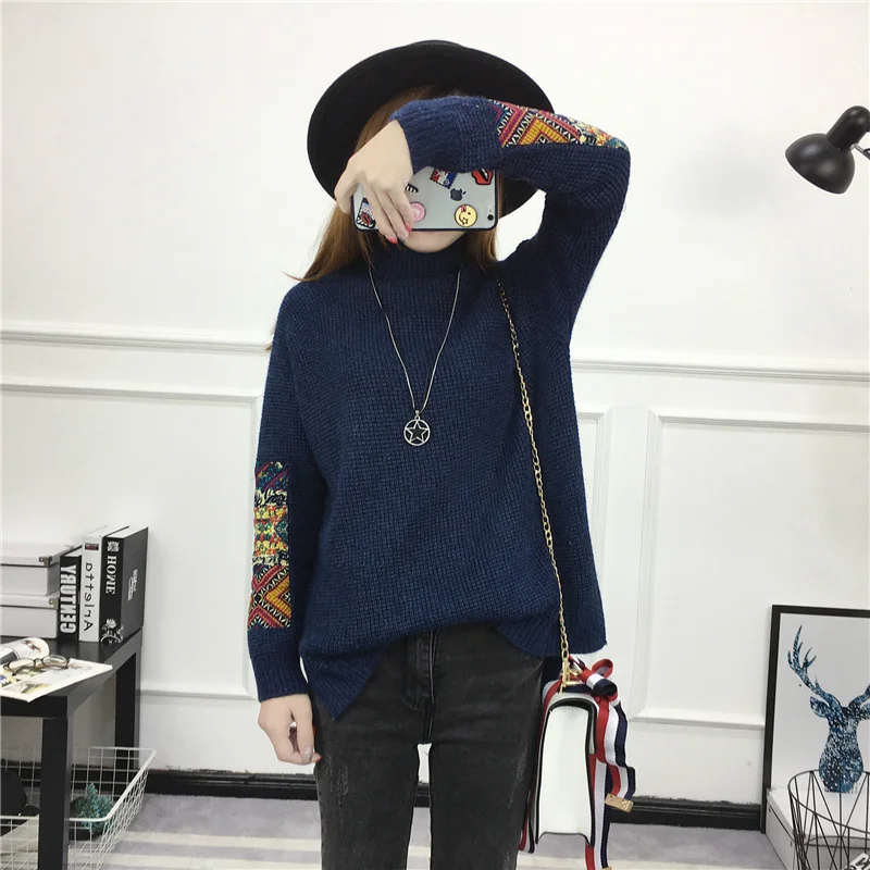 2022 jesen i zima, novi stil, korejski ženska водолазка, pletene džemper dugih rukava, ženski pulover s prorezom, ženski pulover Slika 2