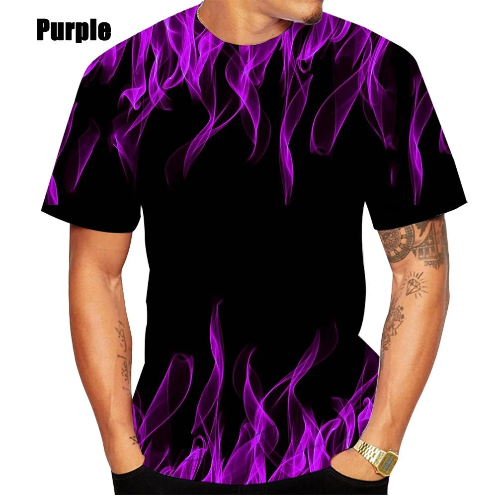 2022 Muška Majica s 3D Ispis Kratkih Rukava, Pojedinačne Plamen, Ljetna Muška Majica Slika 2