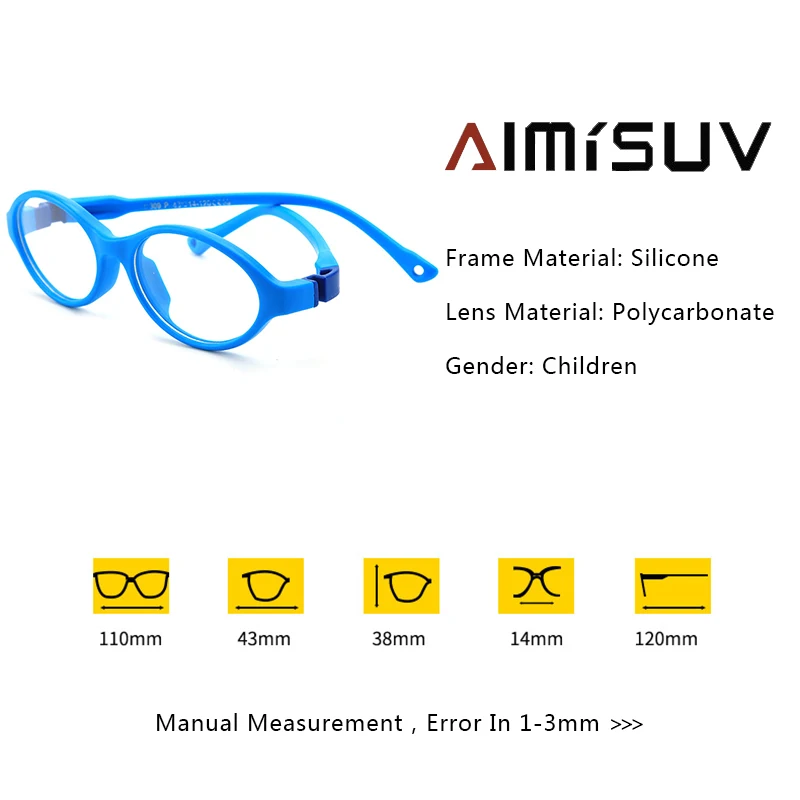 AIMISUV 2023 Modni Unisex TR90 Fleksibilne Ultra Bodove U Okvirima Baby Roza Optički Prozirni Silikon Naočale Dječji UV400 Slika 2
