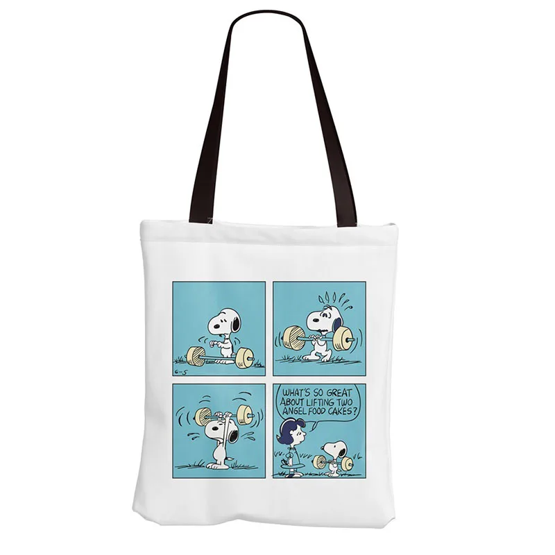 Anime Snoopys Kawaii Torba Na Rame Crtani Slobodno Vrijeme Platnu Velika Prostrana Torba Snoopys Shopping Torba Za Pohranu Torba Pokloni Slika 2