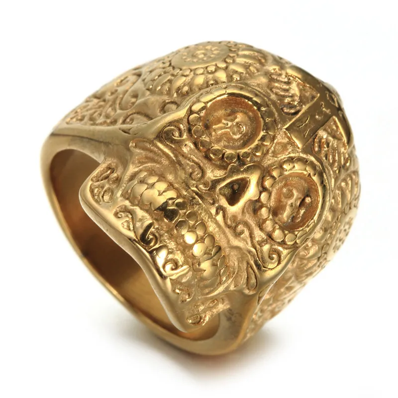 Europski i američki retro prsten s lubanjom od nehrđajućeg čelika, muški prsten od титановой čelika, nakit Slika 2