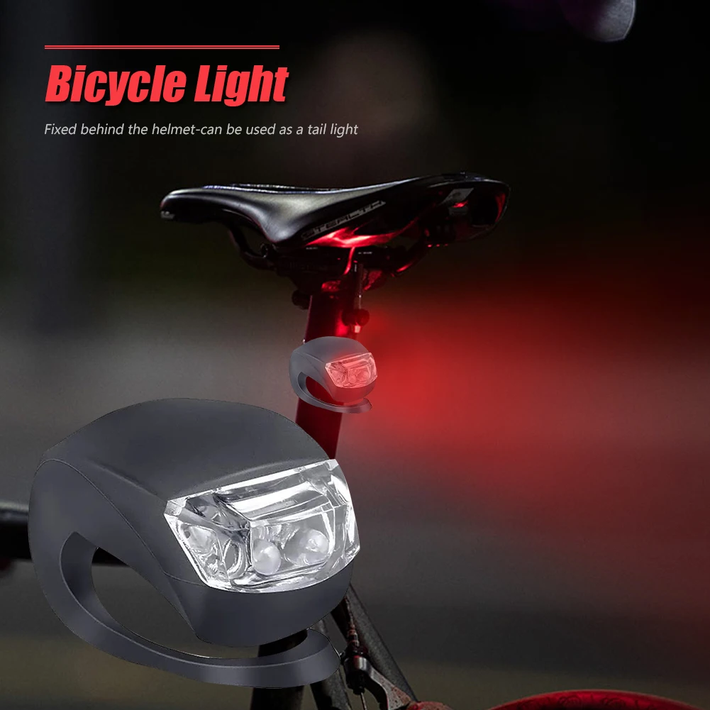 Led Silikon Biciklistička Prednji Stražnja svjetla 3 Načina Vodootporan MTB Mountain Road Bike Biciklizam Lampe Rep, Upozoravajuća Žaruljica Slika 2