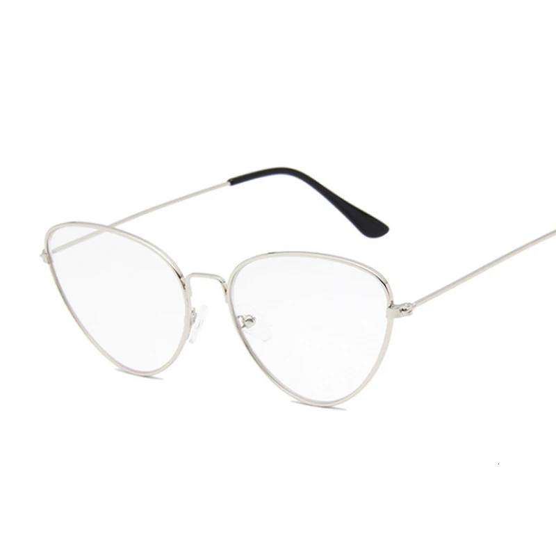 Luksuzne Marke Dizajnerske Naočale Cat Eye U Malom Ivicom, Ženske, Muške Naočale, Berba Metalne Korejski Naočale, Prozirne Leće, Tanke Slika 2