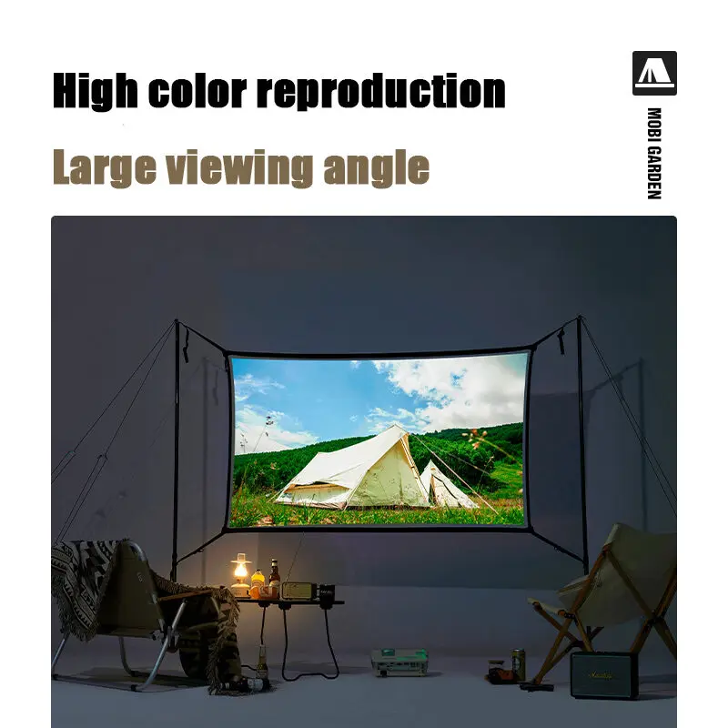 MOBI VRT Projektor, Zaslon Vanjski Kamp Planinarenje 100-inčni Mobilni Zaslon Prijenosni Home Sklopivi Projektor Film Zavjese Slika 2