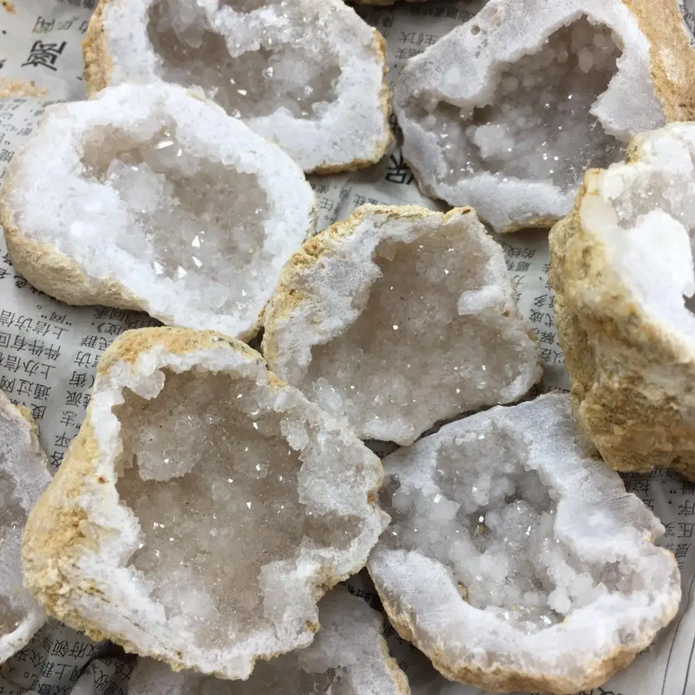 Prirodni bijeli Ahat Жеода Kriška Quartz Crystal Klaster Minerale Reiki Liječeći Crystal Kućni Ukras Slika 2
