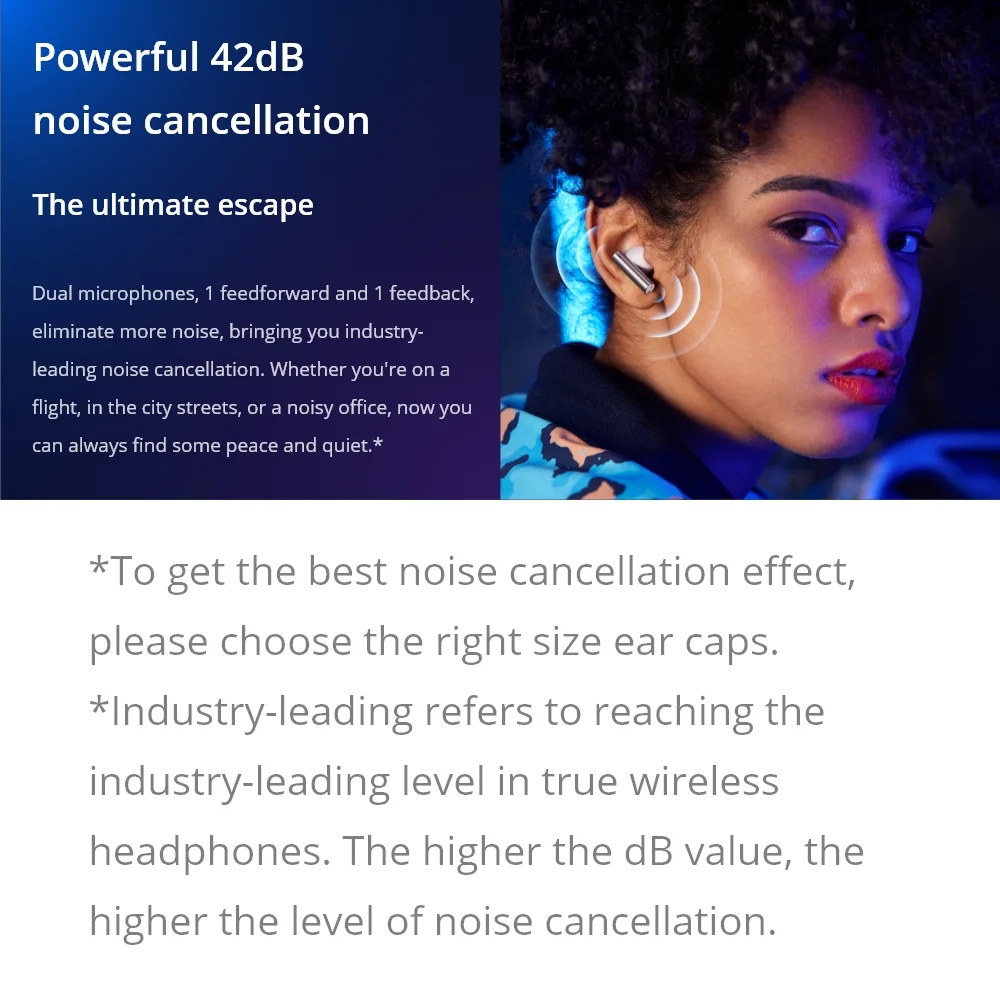 Realme buds air 3 Bluetooth 5,2 dugo trajanje baterije Slušalice 42 db Slušalice s aktivnim buke IPX5 Vodootporne slušalice Slika 2