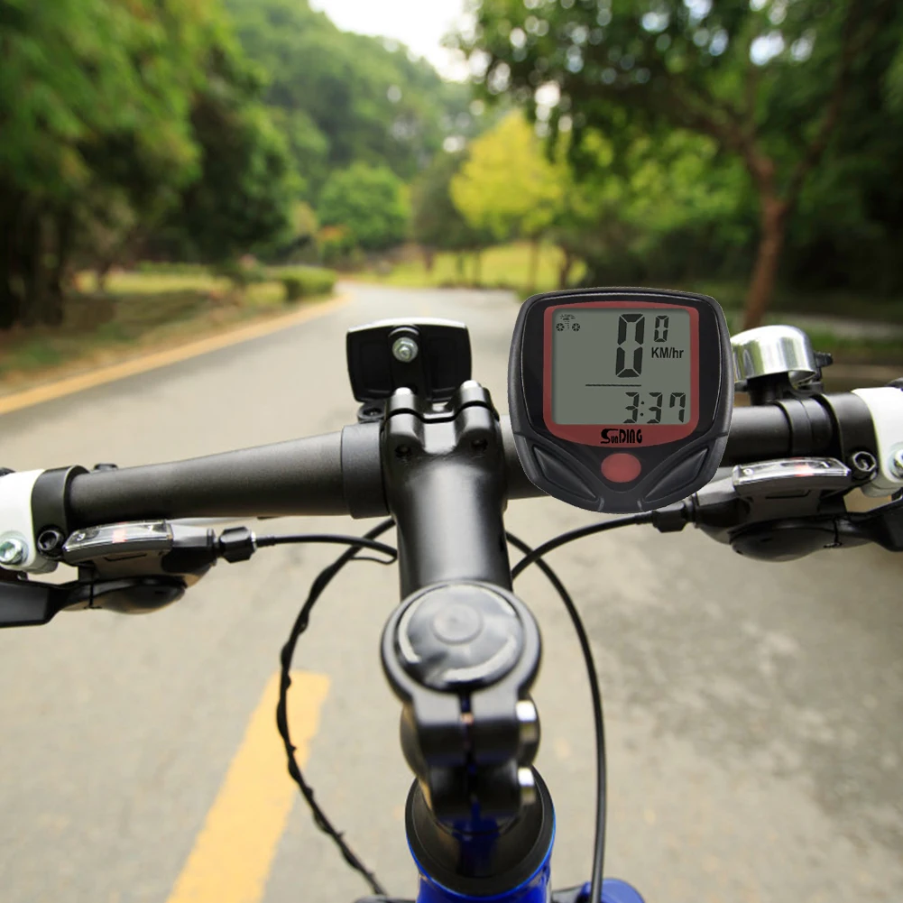 SUNDING Vodootporan MTB Bicikl Kod Žice Tablica Biciklizam LCD Zaslon Štoperica, Odbrojavanje Vježbe Jahanje Na Bicikl Brzinomjer, Brojač kilometara Slika 2