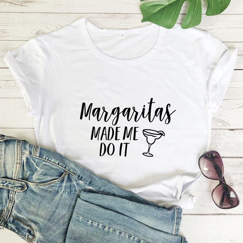 T-shirt Margaritas Made Me Do It, Zabavna ljetna Majica za Ispijanje Tekile, Эстетичная ženska t-shirt Weekend Vibes, top, t-Shirt Slika 2