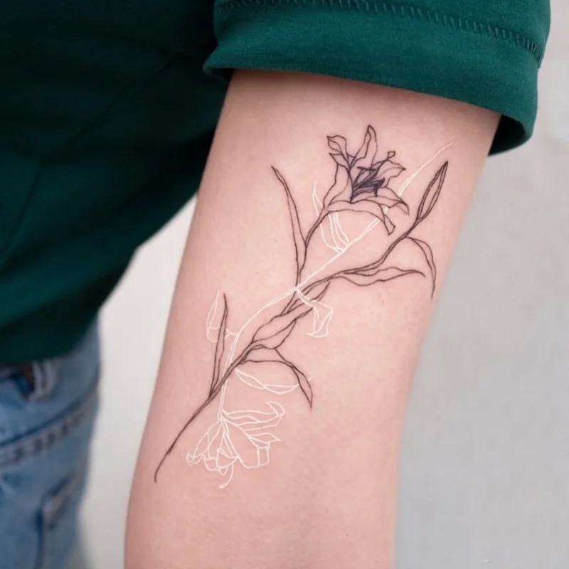 Vodootporno Privremeni Tattoo Naljepnice Novi Obrt Bijela Tratinčica Cvijet Lišće Tattoo Tattoo Flash Ruka Ženski Muški Slika 2