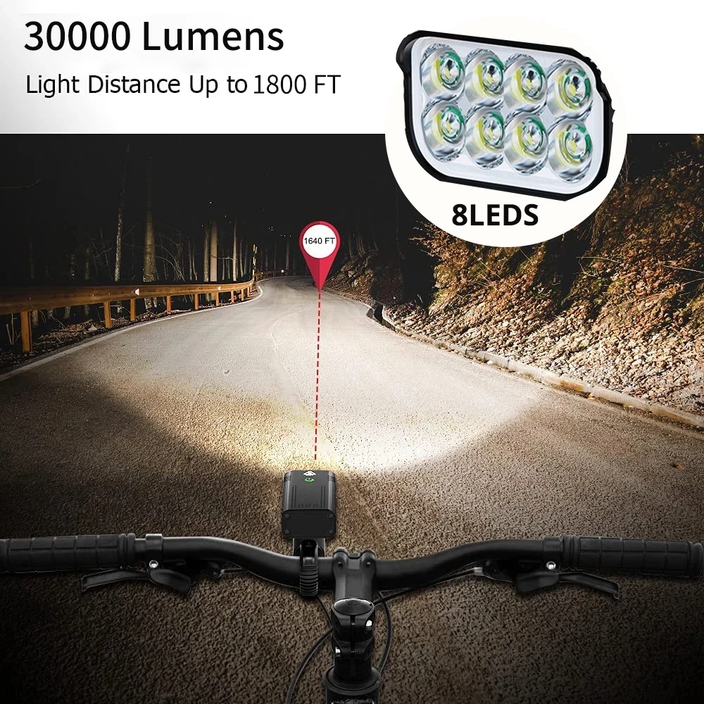 10000 mah Baterija Biciklistička Svjetlo Prednje svjetlo biciklistička USB Punjiva Led Biciklistička Svjetlo Lampe IPX6 Vodootporan Biciklistička Prednje Svjetlo Slika 3