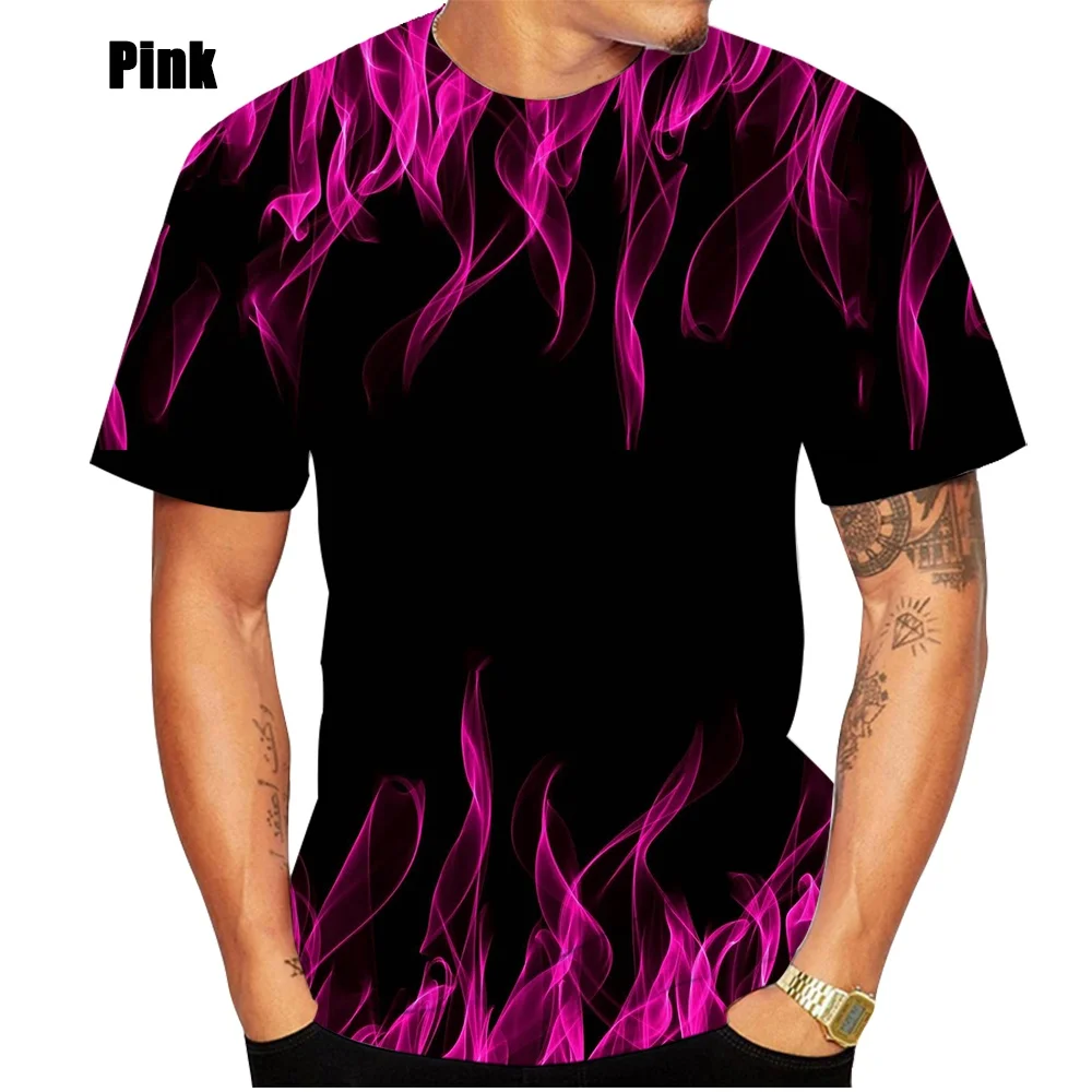 2022 Muška Majica s 3D Ispis Kratkih Rukava, Pojedinačne Plamen, Ljetna Muška Majica Slika 3