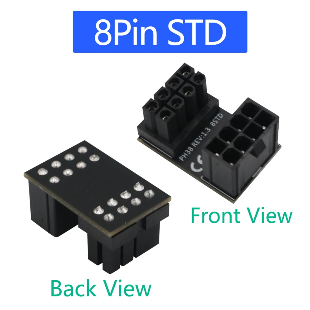 2x ATX i 8-pin Adapter za Napajanje s kutom od 180 Stupnjeva za Grafičke kartice Kutni Okretni Priključci Kutni Adapter Napajanja za Stolni PC Slika 3