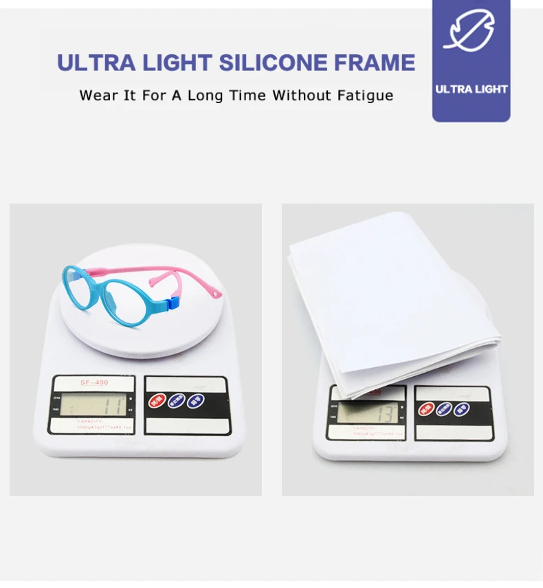 AIMISUV 2023 Modni Unisex TR90 Fleksibilne Ultra Bodove U Okvirima Baby Roza Optički Prozirni Silikon Naočale Dječji UV400 Slika 3