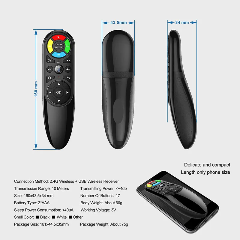 Air Mouse Q6 Voice Daljinski Upravljač 2,4 G Bežične INFRACRVENE Trening Žiroskop za Android tv box H96 MAX X88 PRO TVBox HK1 T95 X96 mini Slika 3