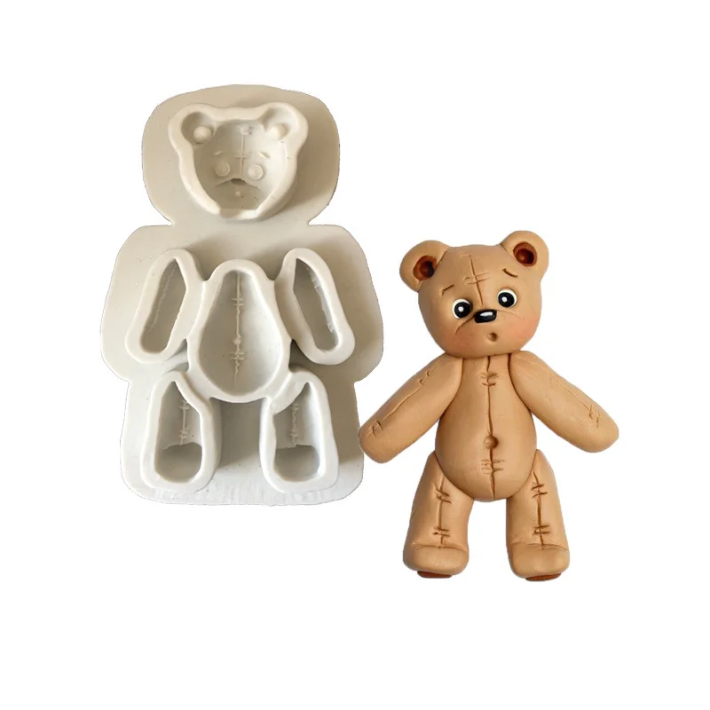 Aouke 3D Medvjed Silikonska Forma DIY Dječji Rođendan Alata Za Ukrašavanje Kolača, Topper Za Cupcakes, čokolada gluposti, Oblik Za Pečenje Čokolade A074 Slika 3