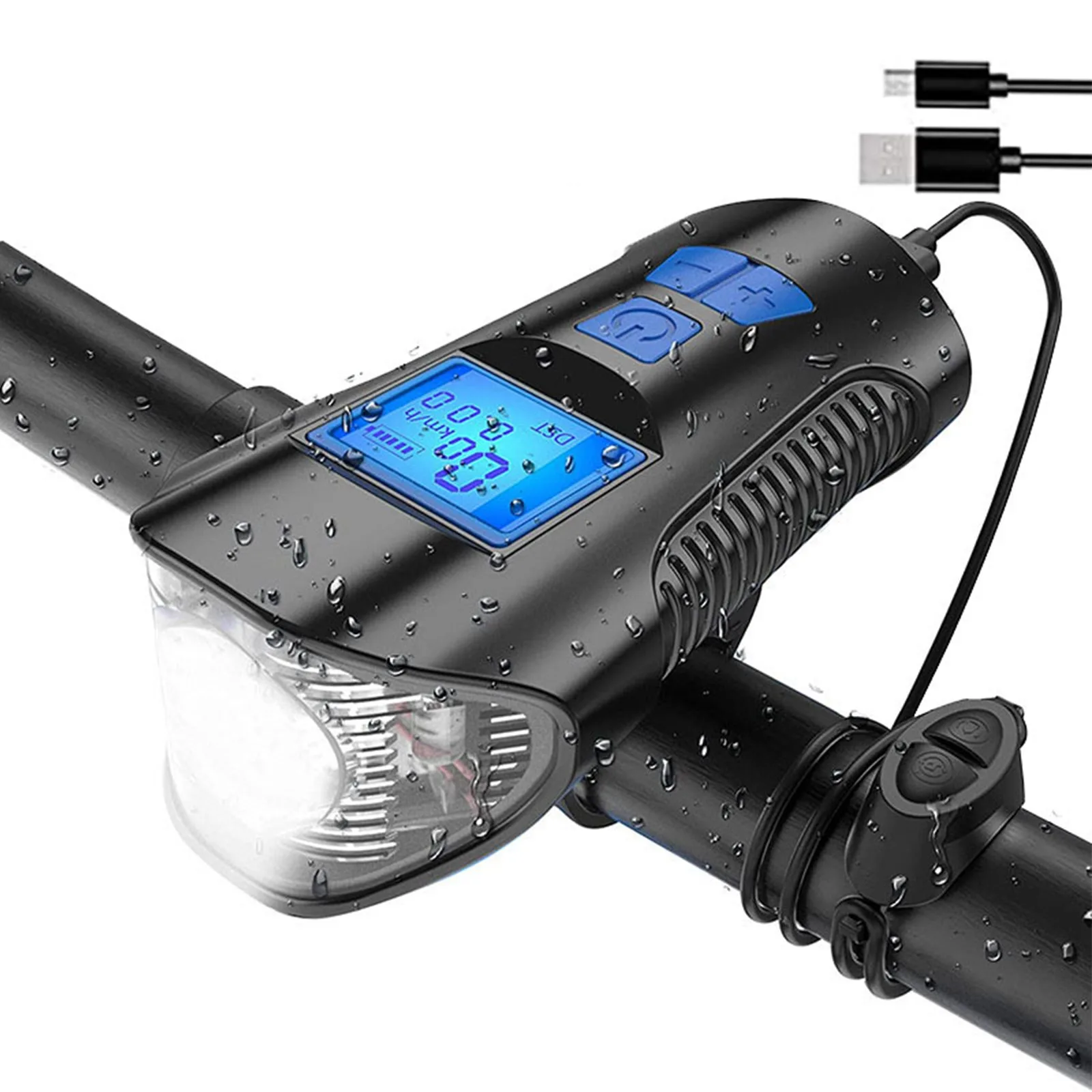 Bicikl Prednji Stražnji Rep Led Svjetlo za Svjetiljku Odraza USB Punjenje rog zatrubi Lampa Sa Source Metar Pribor Za Bicikle Slika 3