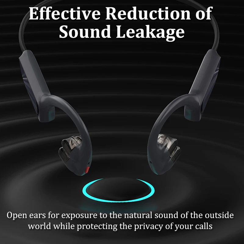 Bluetooth 5.3 Slušalice s Koštane Vodljivosti, Dvostruki Bežične Stereo slušalice s Pokretnim svitka, Otvorene Sportske Vodootporne Slušalice s mikrofonom Slika 3