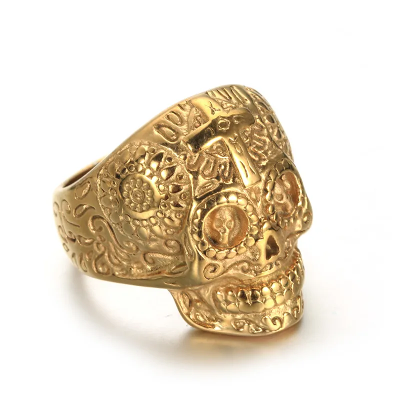 Europski i američki retro prsten s lubanjom od nehrđajućeg čelika, muški prsten od титановой čelika, nakit Slika 3