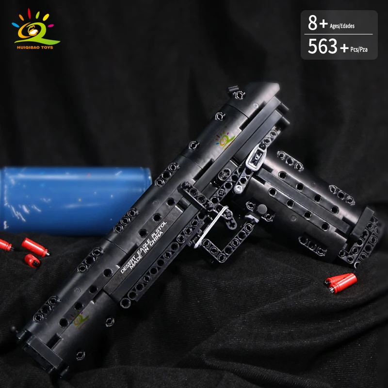 HUIQIBAO 563 kom. Pištolj Desert Eagle Igračka Tehničke Oružje Serija Gradivni Blokovi Skupština Pištolj Model Cigle Grad Djeca Jedni Igračka Slika 3