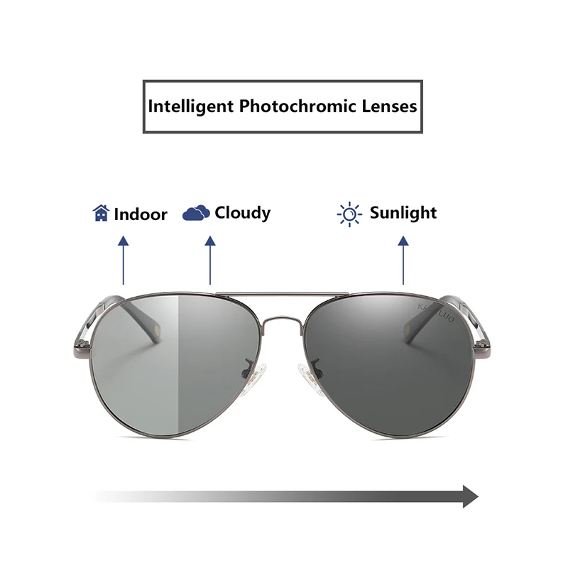 KATELUO 2020 Polarizirane Sunčane Naočale Muške Naočale za Vožnju Dan naočale za Noćni Vid Photochromic Pilot Sunčane Naočale za Muškarce 7759 Slika 3