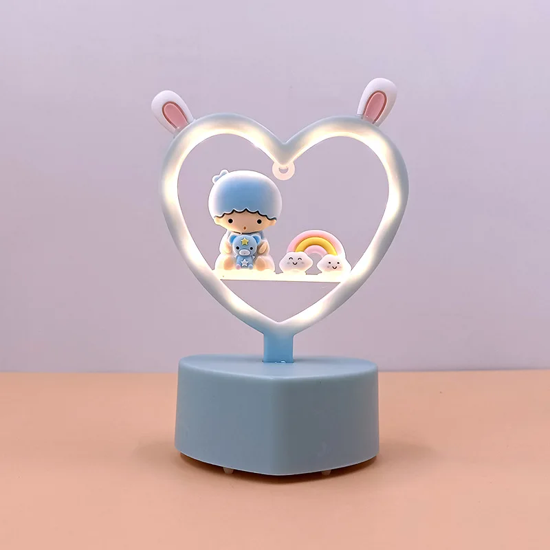 Kawaii Sanriod Anime Perifernih Uređaja Serije Kuromi Mymelody Cinnamoroll Slatka Diy Romantičnu Ljubav Noćno Svjetlo Led Dječji Rođendanski Poklon Slika 3