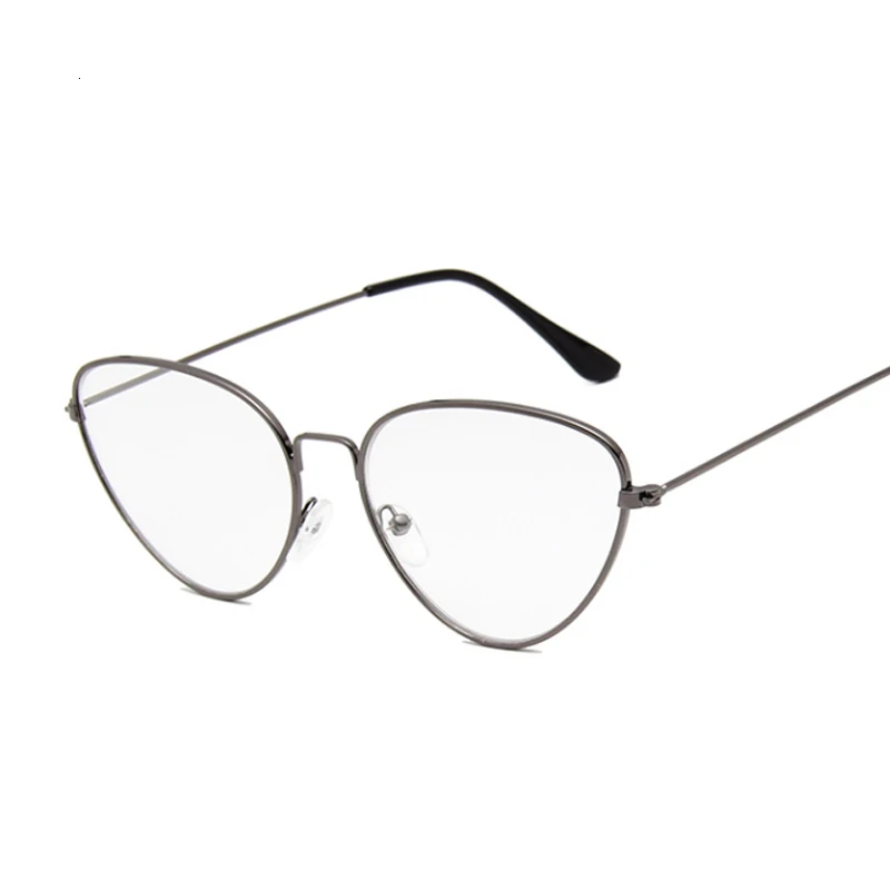Luksuzne Marke Dizajnerske Naočale Cat Eye U Malom Ivicom, Ženske, Muške Naočale, Berba Metalne Korejski Naočale, Prozirne Leće, Tanke Slika 3