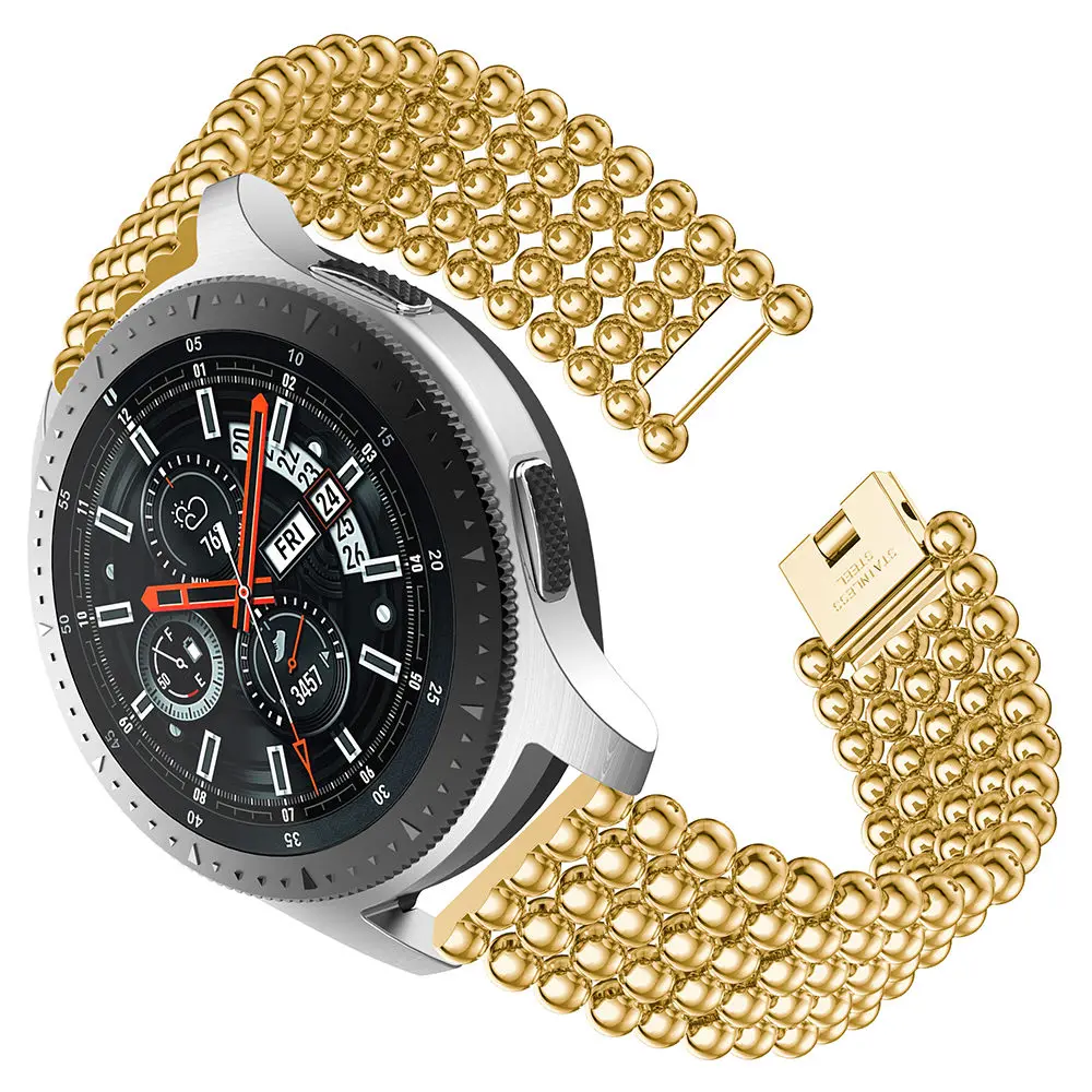 novi Narukvica S Perlicama, Remen Za sat, Luksuzni remen Od Nehrđajućeg Čelika, Zamjena Za Samsung Galaxy Watch, 46 mm, remen, pametan, crna Slika 3