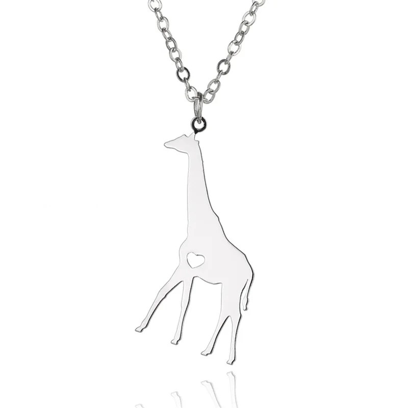 Ogrlica sa ovjes u obliku zlatnog žirafa od nehrđajućeg čelika, ogrlica sa životinjama, muški i ženski nakit, poklon za Valentinovo Slika 3