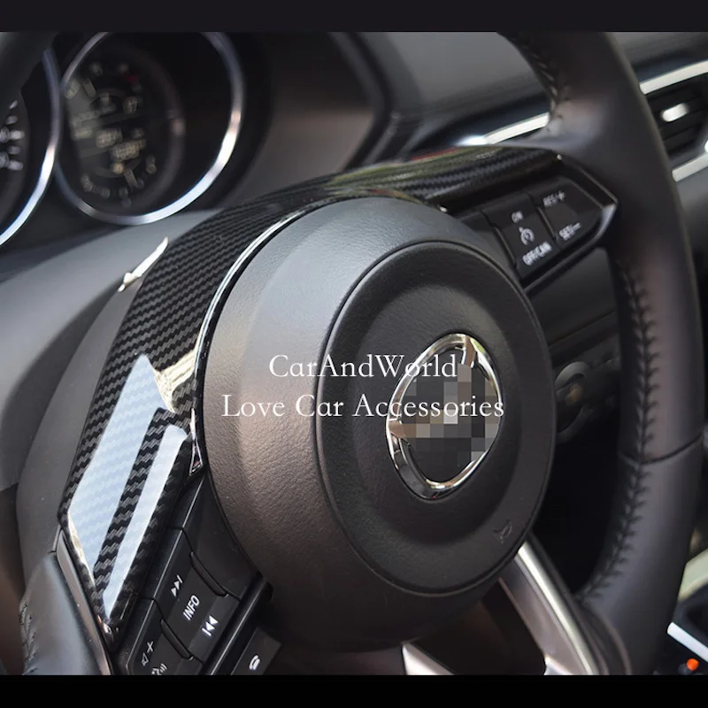 Pribor Za 2017-2022 Mazda CX-5 CX5 Unutarnji Poklopac gumba za volan, Unutarnje uređenje ABS Kromirani šljokice Krase Auto-stil Slika 3