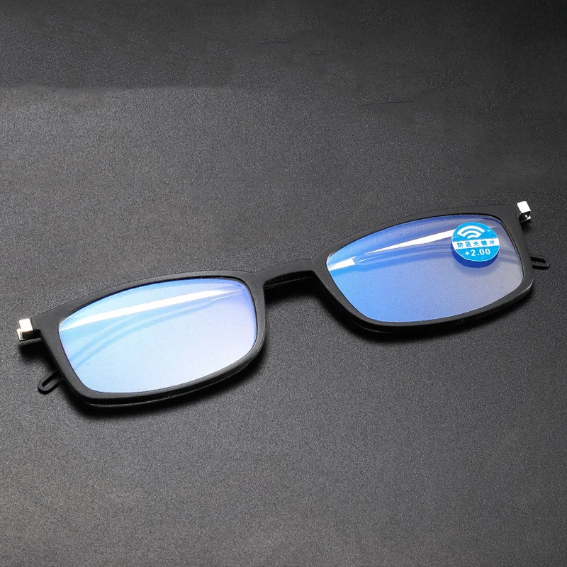 Prostor aluminijske Naočale Za čitanje sa zaštitom Od plavog zračenja, Muške I Ženske ultra-tanki Prijenosni Naočale Za Dalekovidnost TR90 s Magnetskim kućištem + 1,50 Slika 3