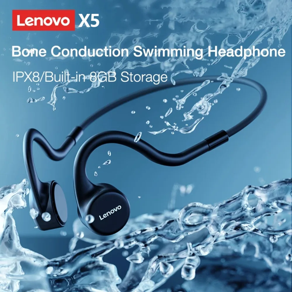 Slušalice tvrtke Lenovo Koštane Vodljivosti X3 X4 X5 X3 Pro Bluetooth Hi-Fi Uho kuka Bežične Slušalice s Mikrofonom Liner Vodootporna Slika 3