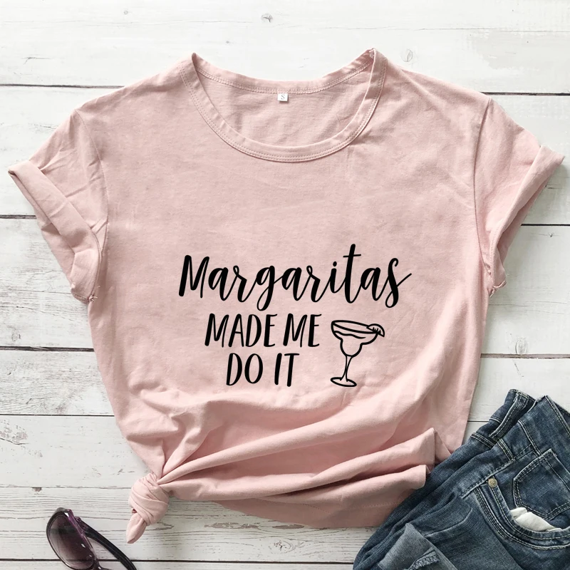 T-shirt Margaritas Made Me Do It, Zabavna ljetna Majica za Ispijanje Tekile, Эстетичная ženska t-shirt Weekend Vibes, top, t-Shirt Slika 3