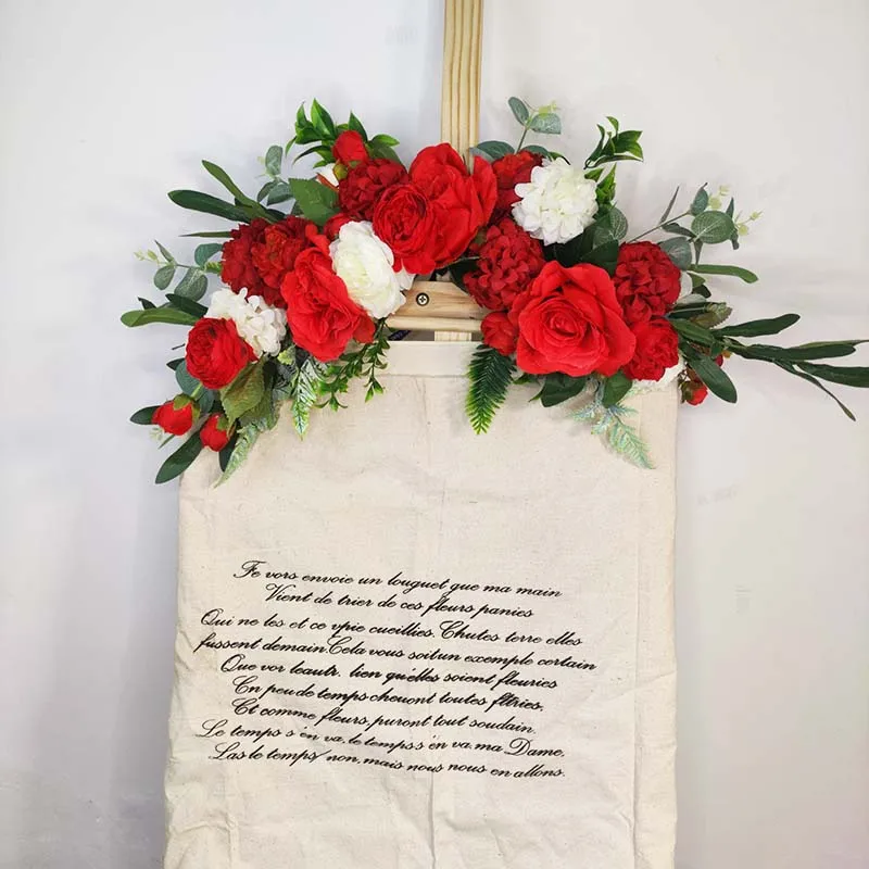 Umjetna vijenac vrata prag cvijet DIY vjenčanje kuća dnevni boravak večernje viseći dekor zid Božićno гирлянда ruža božur dekor Slika 3