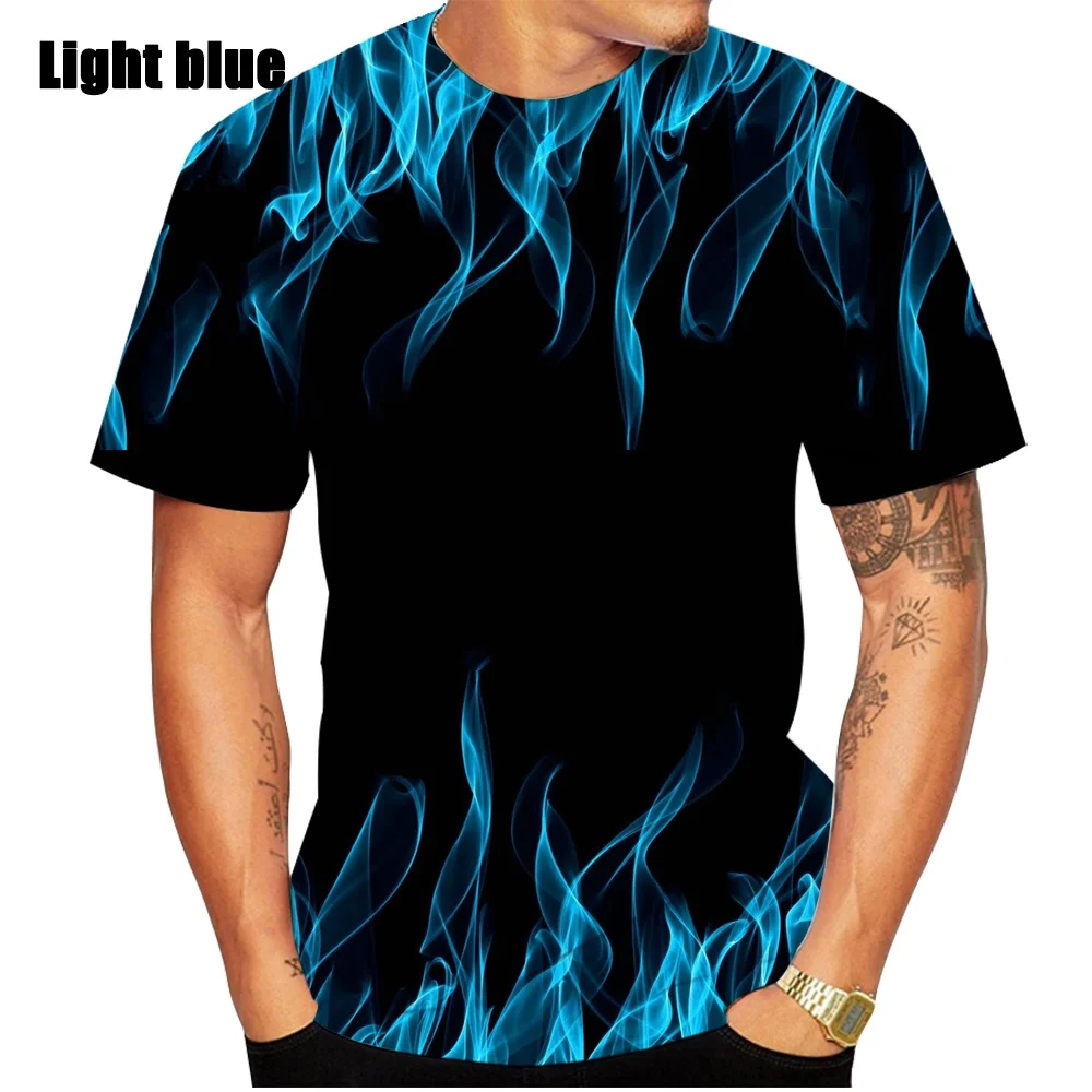 2022 Muška Majica s 3D Ispis Kratkih Rukava, Pojedinačne Plamen, Ljetna Muška Majica Slika 4