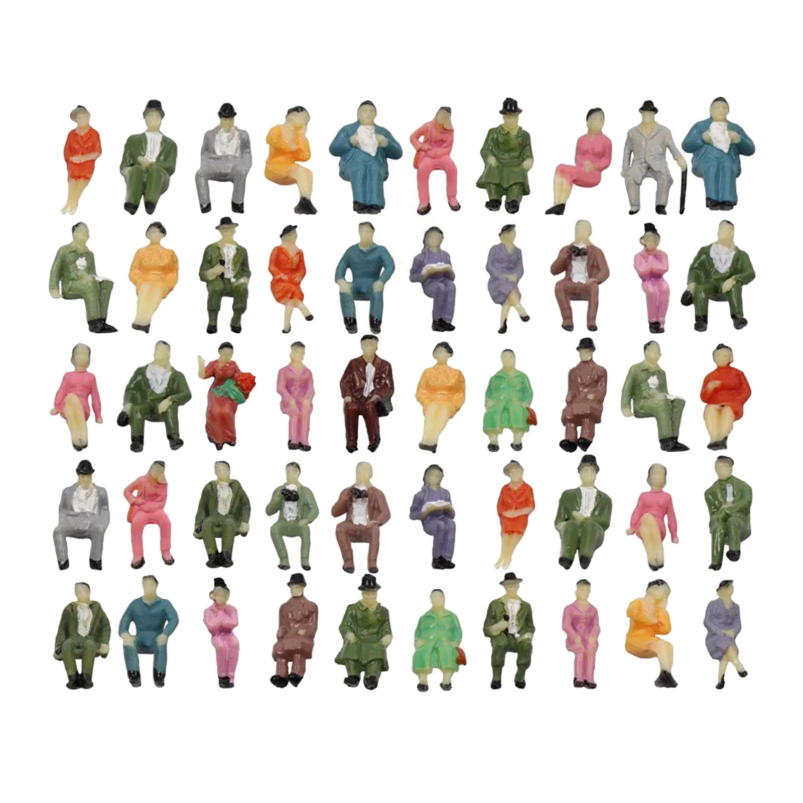 50 kom./compl. 1:87 Slikano Mini Figurice Ljudi Putnika za Model Putničkog vlaka Model Zgrade Materijal Mala Scena Slika 4
