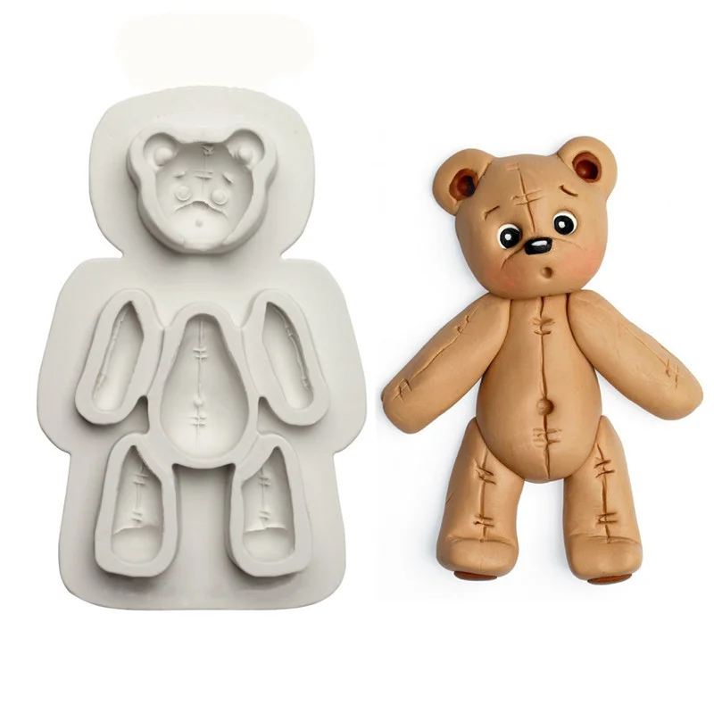 Aouke 3D Medvjed Silikonska Forma DIY Dječji Rođendan Alata Za Ukrašavanje Kolača, Topper Za Cupcakes, čokolada gluposti, Oblik Za Pečenje Čokolade A074 Slika 4