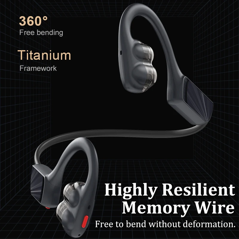 Bluetooth 5.3 Slušalice s Koštane Vodljivosti, Dvostruki Bežične Stereo slušalice s Pokretnim svitka, Otvorene Sportske Vodootporne Slušalice s mikrofonom Slika 4