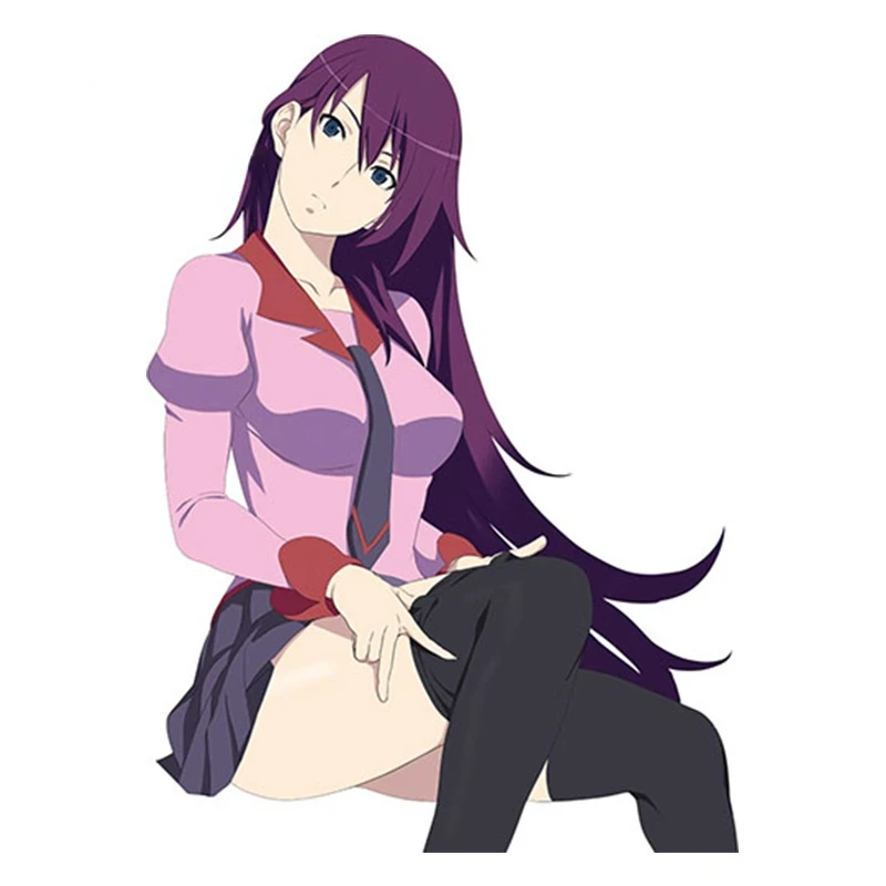 Crtani Anime Seksi Djevojka je Auto Oznaka Monogatari Serije za Crne Ханекава Naljepnica Anime Окклюзия Ogrebotine Vanjski Dekor PVC13x9cm Slika 4