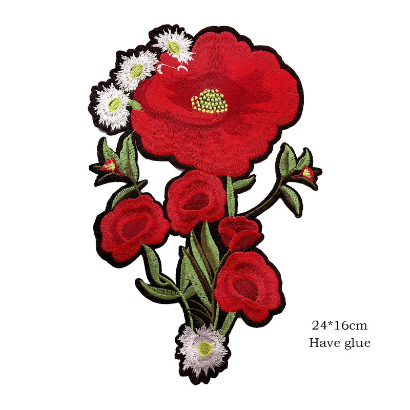 Cvijet Ruže Cvijet Vezene Željezna Нашивка za Odjeću Odjeća DIY Patchwork Naljepnica Cvijeće Oblog Ikone Umjetnički Ručni Rad Slika 4