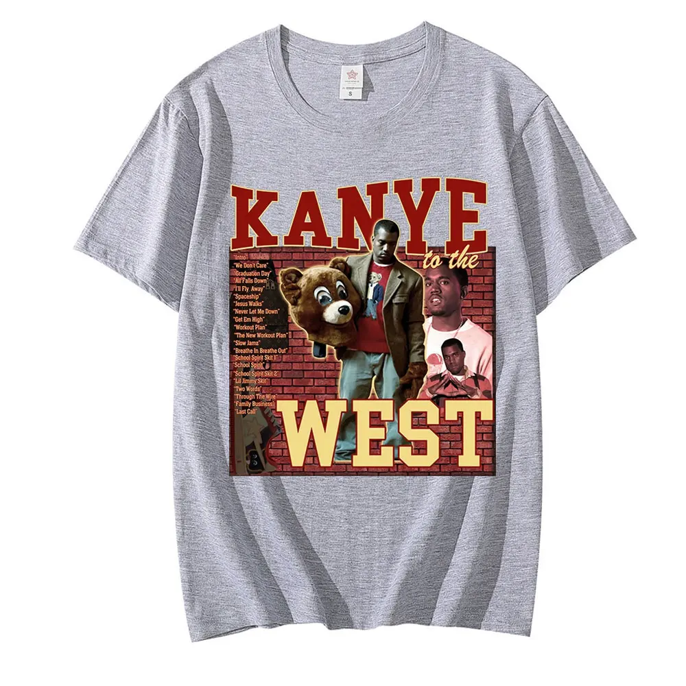 Kanye West 90s Vintage Unisex Crna Majica Muška t-Shirt Klasicni Grafički Majice 100% Хлопковая majica Muška Ženska Majica Majice Slika 4