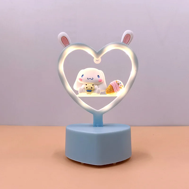 Kawaii Sanriod Anime Perifernih Uređaja Serije Kuromi Mymelody Cinnamoroll Slatka Diy Romantičnu Ljubav Noćno Svjetlo Led Dječji Rođendanski Poklon Slika 4