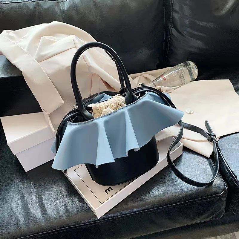 Koreanska verzija torbe-kante s рюшами 2021, Novi modni torba-instant messenger, univerzalni predivna torba Ins, niša dizajnerske ručne torbe preko ramena Slika 4