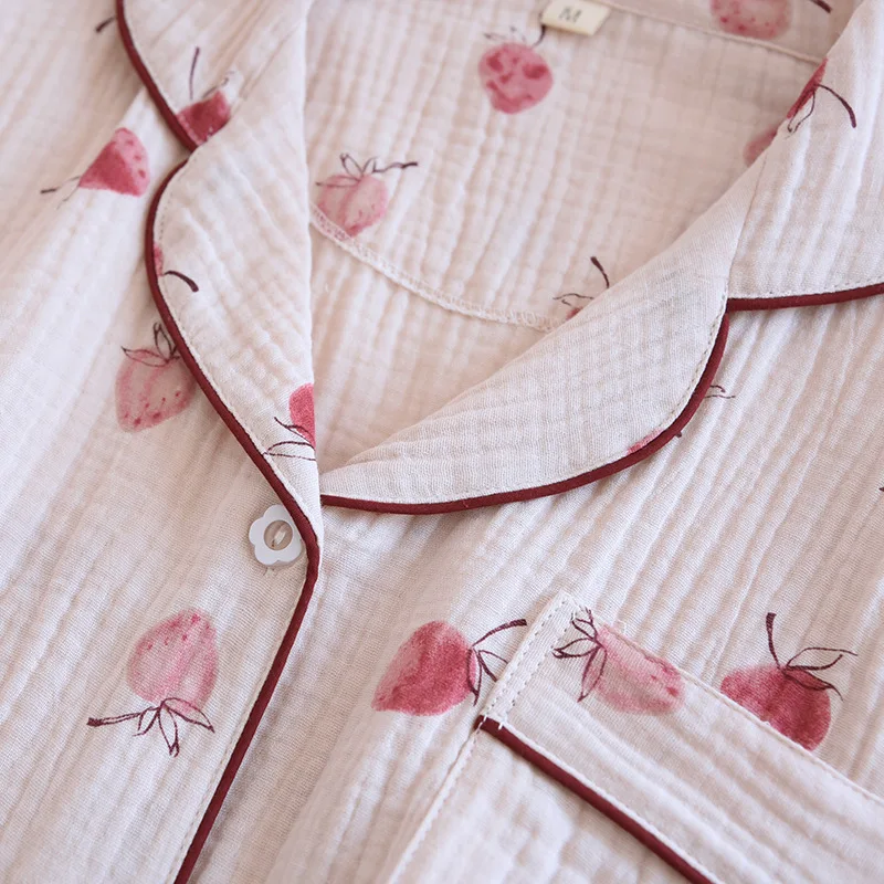 Ljetna nova japanska пижама kratkih rukava, kratke hlače od dva predmeta, ženska хлопковая креповая slatka nova kućna odjeća, free kit, пижама ženska Slika 4