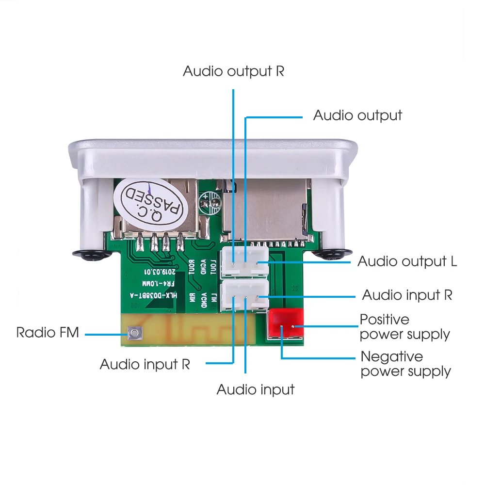 Mini Bežične Bluetooth 5,0 MP3 Dekoder Naknada Audio Modul 12-MP3 Music Player WMA Podrška za USB FM TF Radio AUX Auto Radio Slika 4